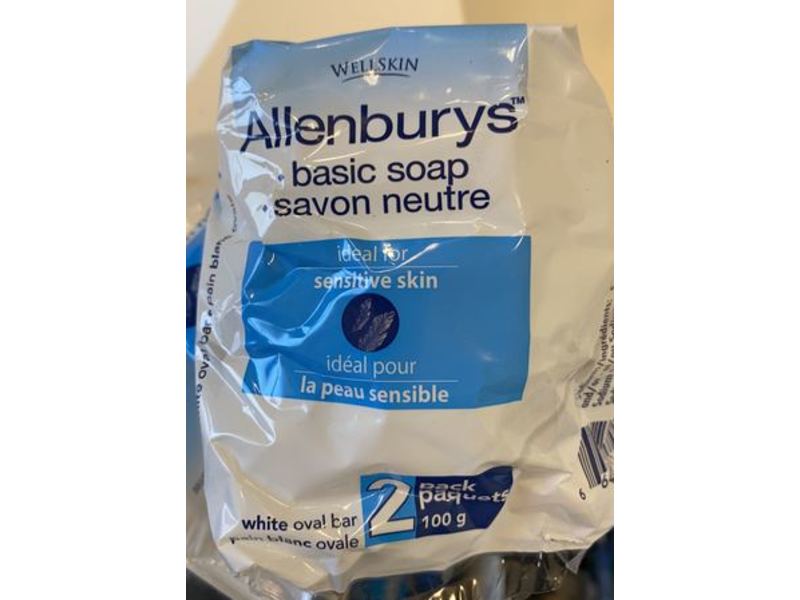 Wellskin Allenburys Basic Soap, White Oval, Sensitive Skin, 100 g, Pack Of 2