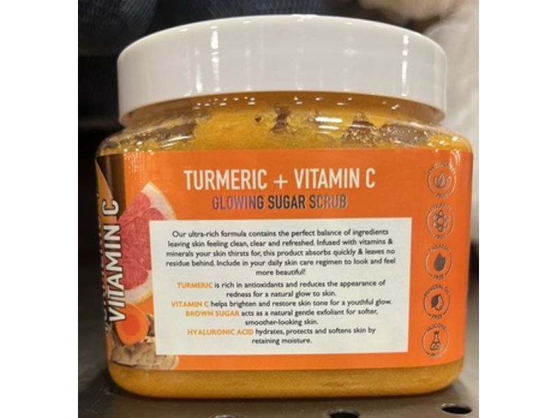 SpaScriptions Glowing Sugar Scrub, Turmeric + Vitamin C, 21 oz/600 g