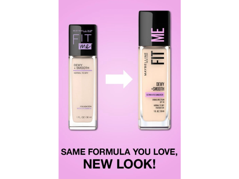 Maybelline New York Fit Me Dewy + Smooth Foundation, SPF 18, 228 Soft Tan, 1 fl oz/30 mL