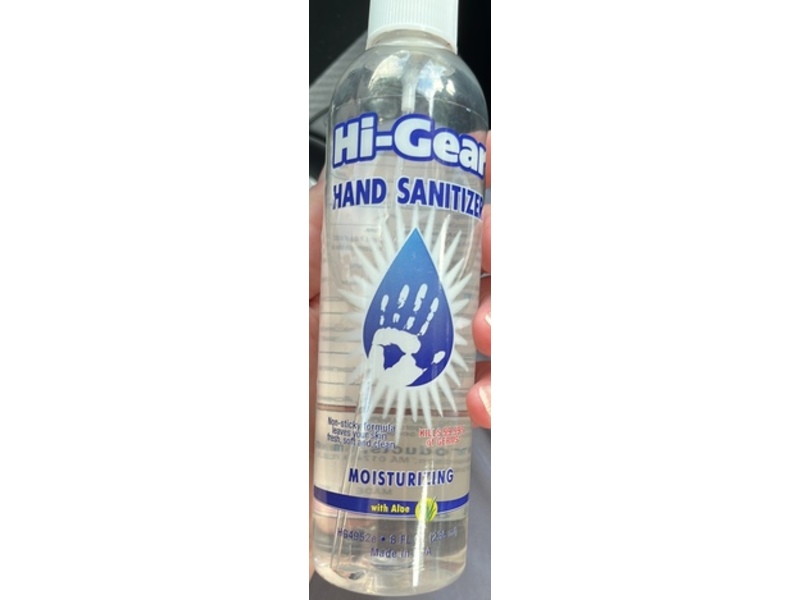 Hi-Gear Moisturizing Hand Sanitizer, Aloe, 8 fl oz/236 mL
