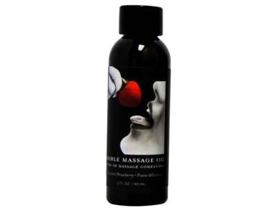 Earthly Body Edible Massage Oil, Succulent Strawberry, 2 fl oz/60 mL
