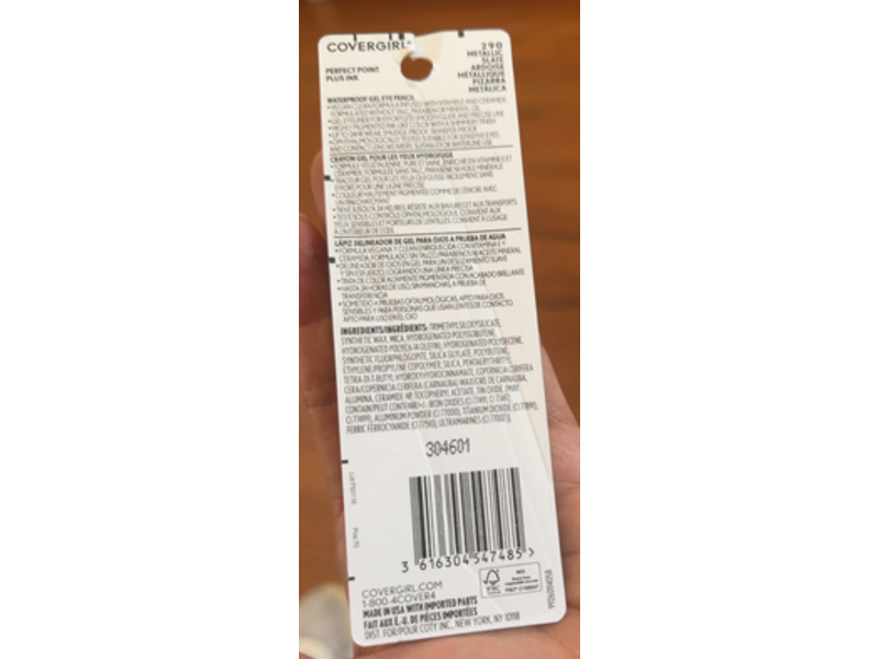 Covergirl Perfect Point Plus Ink Gel Eye Pencil, Metallic Slate 290, 0.009 oz/0.28 g