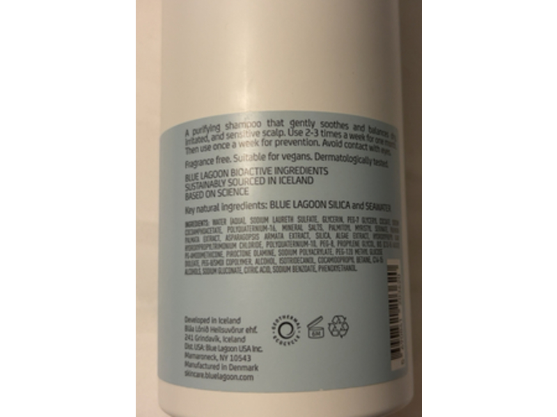Blue Lagoon Iceland Purifying Shampoo, Silica, 16.9 fl oz/500 mL