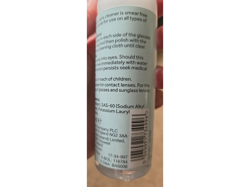 Boots Lens Cleanser, 120 mL