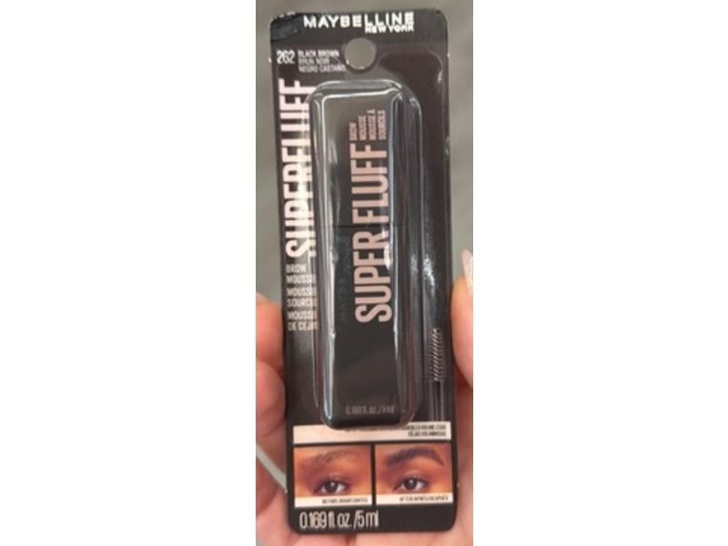 Maybelline New York Superfluff Brow Mousse, Black Brown, 0.169 fl oz/5 mL