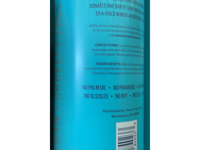 Hand In Hand Hand Soap, Sea Salt, Sweet Mint & Eucalyptus, 2X + Refill Reuse, 19.8 fl oz/585 mL