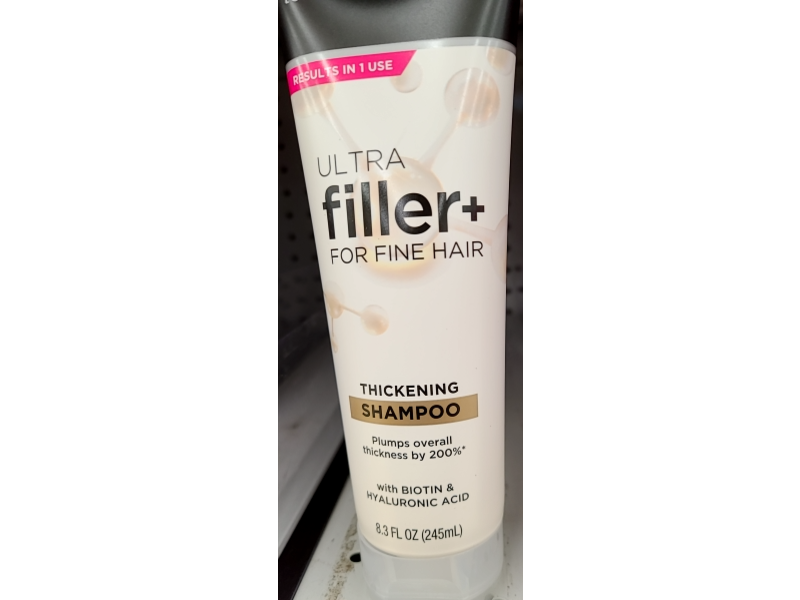 John Frieda Ultra Filler+ Thickening Shampoo, Biotin & Hyaluronic Acid, 8.3 fl oz/245 mL