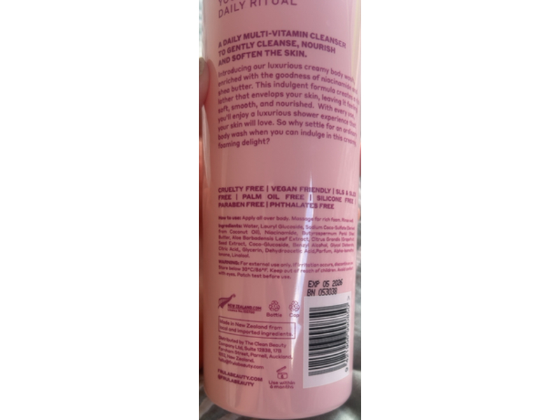 Frula Body Moisturise & Nourish Body Wash, 13.52 oz/400 mL