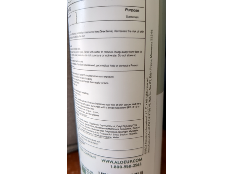 Aloe Up Mineral Sunscreen Spray, SPF 30, 4.5 oz/128 g