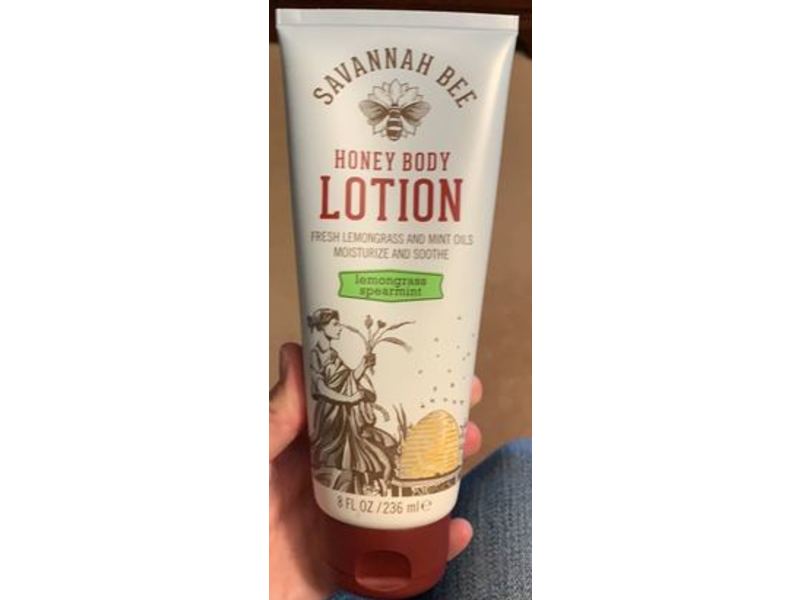 Savannah Bee Honey Body Lotion, Lemongrass Spearmint, 8 fl oz/236 mL