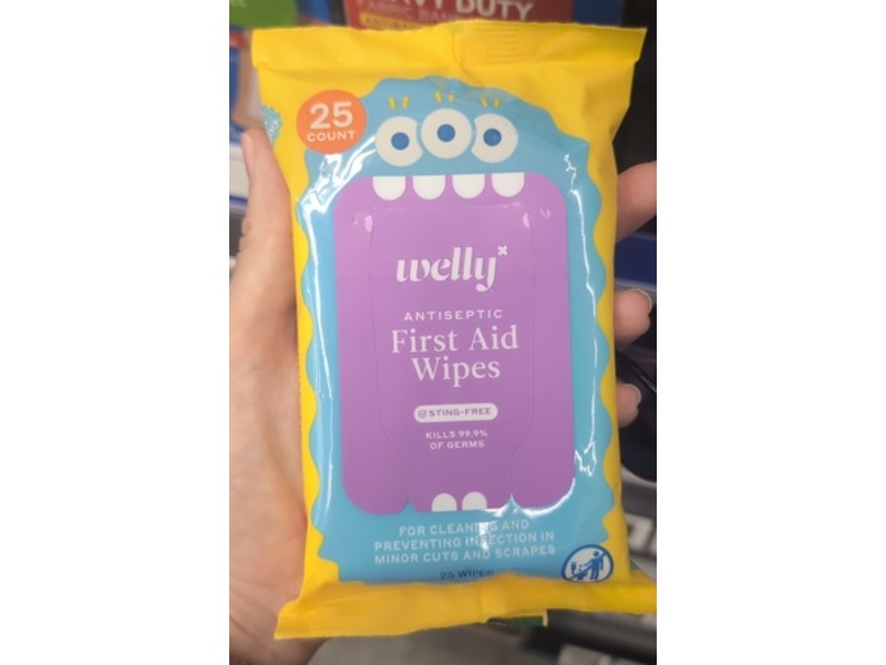Welly Antiseptic First Aid Wipes, 25 Count