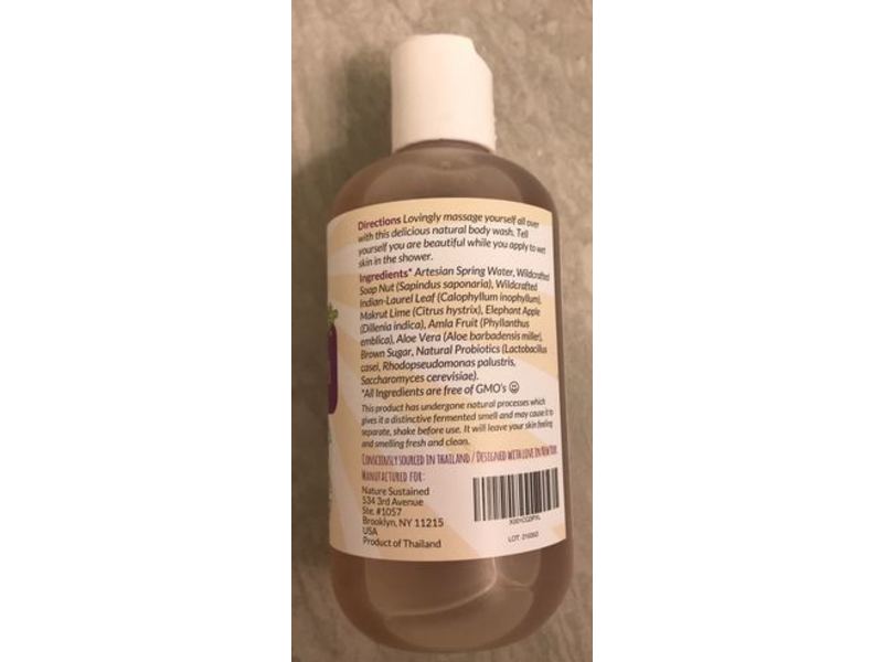 Nature Sustained Body Wash, Raw & Wild Soap Nut, 9 fl oz/266 mL