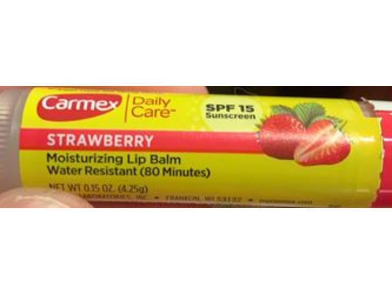 Carmex Daily Care Moisturizing Lip Balm, SPF 15, Strawberry, 0.15 oz/4.25 g