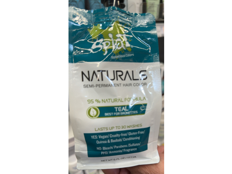 Splat Naturals Semi-Permanent Hair Color, Teal, 6 fl oz/177 mL