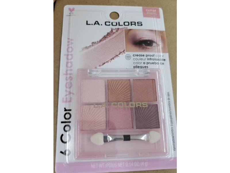 L.a Colors 6 Color Eyeshadow Palette, Playful, 0.14 oz/4 g