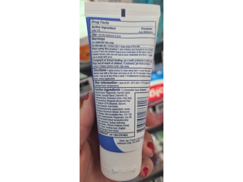PanOxyl Pore Refining Acne Mask, 5% Colloidal Sulfur, 3 oz/85 g