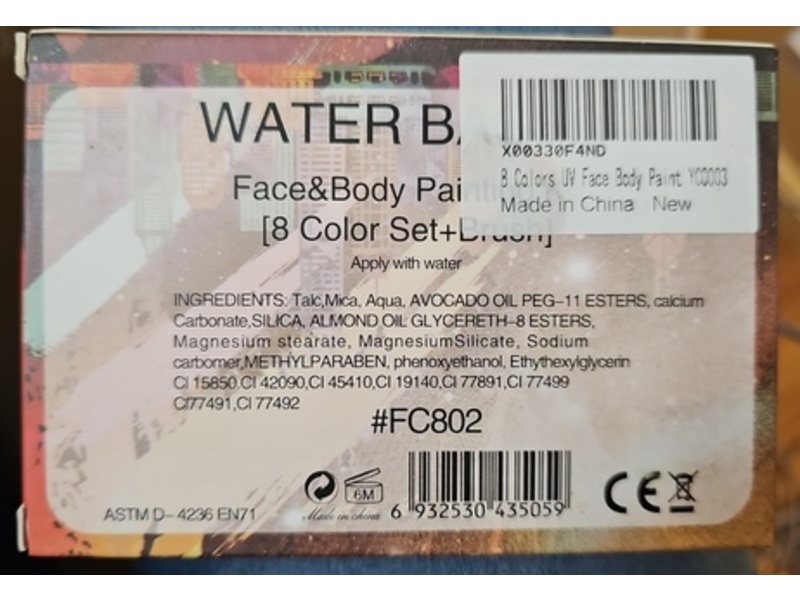 Poetry Shadow Water Base Face & Body Glow Painting Kit, 8 Color Set
