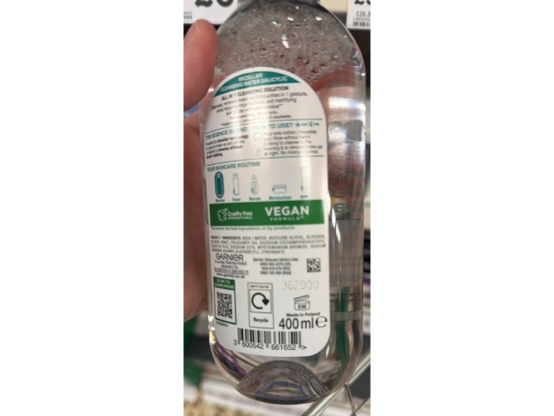 Garnier Micellar Cleansing Water, Salicyclic, 200 mL