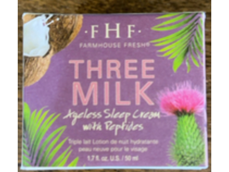 Farm House Fresh Three Milk Ageless Sleep Cream, Peptides, 1.7 fl oz/50 mL