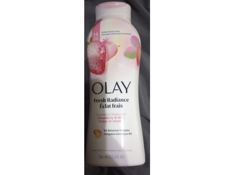 Olay Fresh Radiance Body Wash, Strawberry & Mint, 12.3 fl oz/364 mL