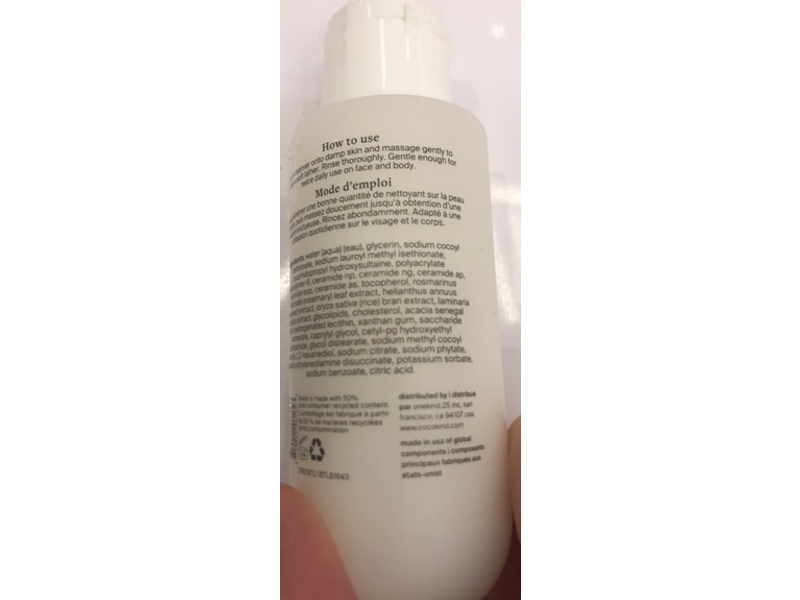 Cocokind Milky-Soft Face And Body Cleanser, 1.7 fl oz/50 mL