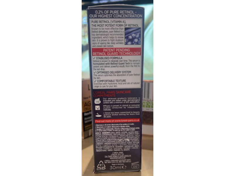 L'Oreal Paris Night Revitalift Laser Deep Wrinkle Serum, Retinol, 30 mL