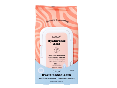 Cala Hydrating & Nourishing Make-Up Remover Cleasning Tissues, Hyaluronic Acid, 60 Count