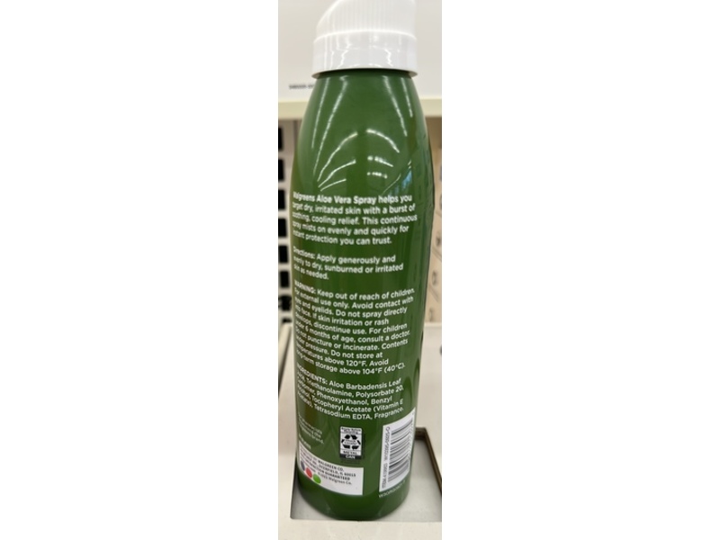 Walgreens Aloe Vera Spray, Vitamin E, 6.3 oz/178 g