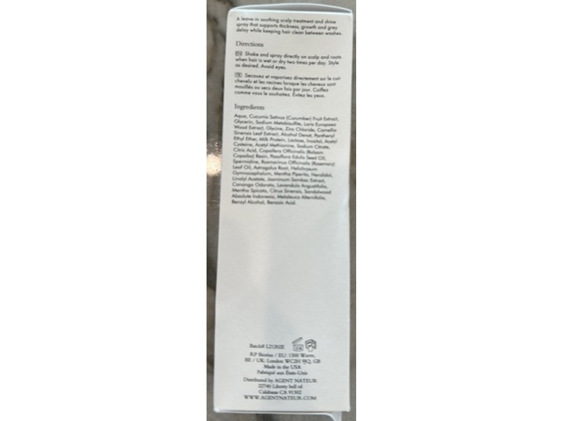 Agent Nateur Holi (Growth) 84 Leave-In Growth Scalp Treatment, 4 oz/120 mL