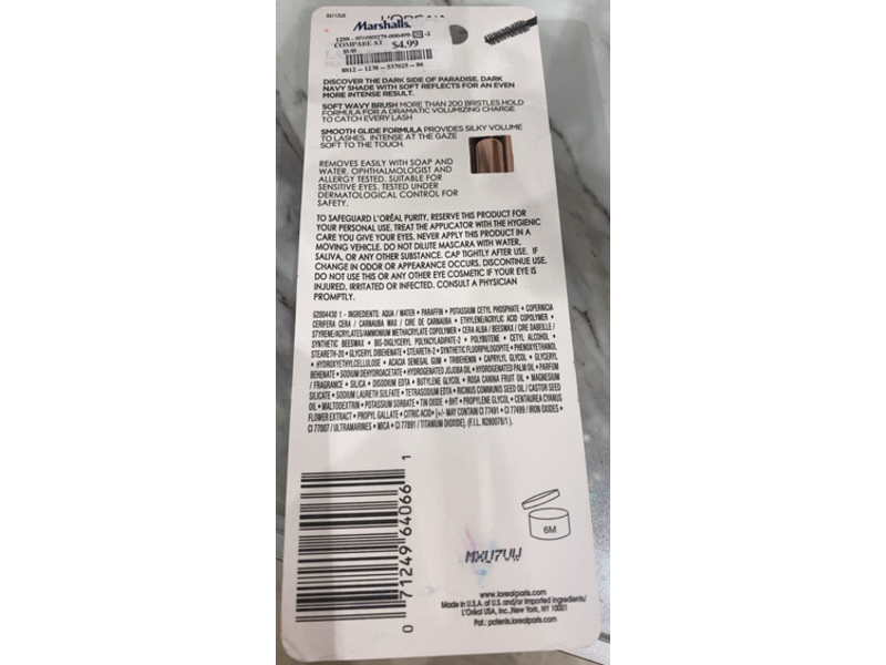 L'Oreal Paris Voluminous Lash Paradise Moon Light Mascara, 222 Dark Navy, 0.28 fl oz/8.5 mL