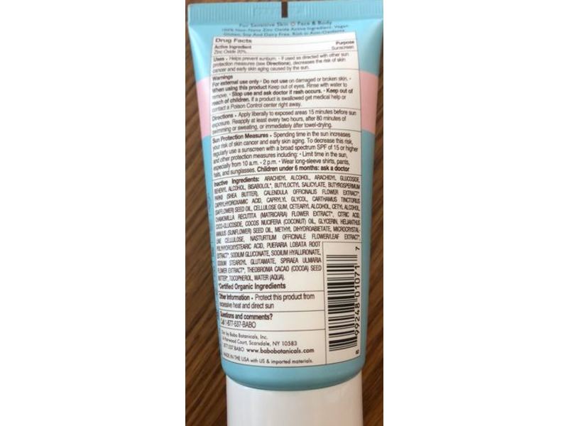 Babo Botanicals Baby Skin Mineral Sunscreen Lotion, Fragrance Free, 3 fl oz/89 mL