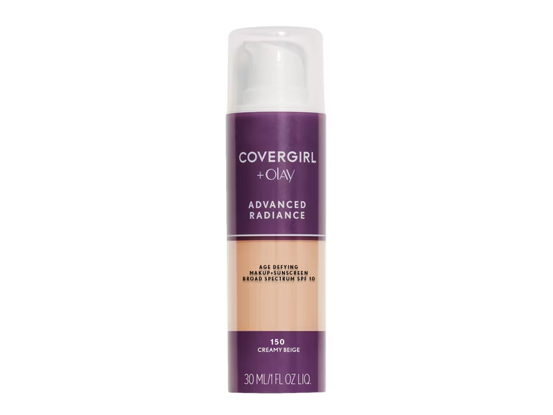 CoverGirl Advanced Radiance Age-Defying Makeup, Creamy Beige 150 SPF 10, 1 oz/30 mL