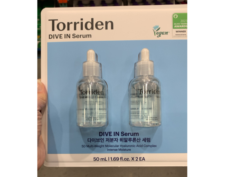 Torriden Dive In Hydrating Serum, Hyaluronic Acid Complex, 1.69 fl oz/50 mL, Pack Of 2