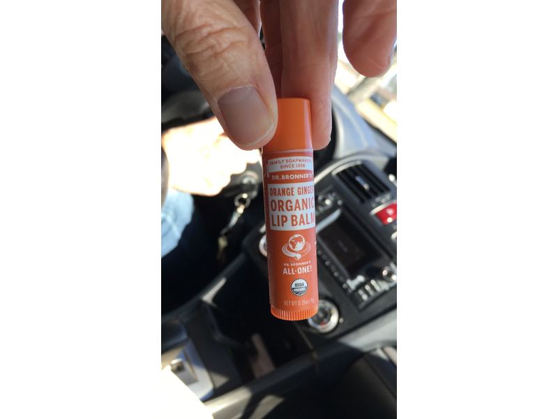 Dr Bronner's Organic Lip Balm, Ginger Orange, 0.15 oz/4 g