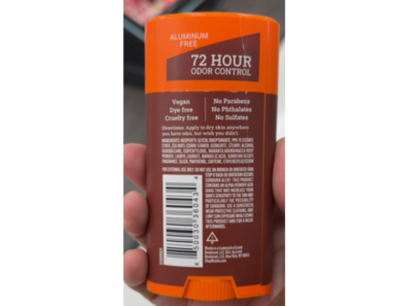 Mando Whole Body Deodorant, Bourbon Leather, 2.6 oz/75 g