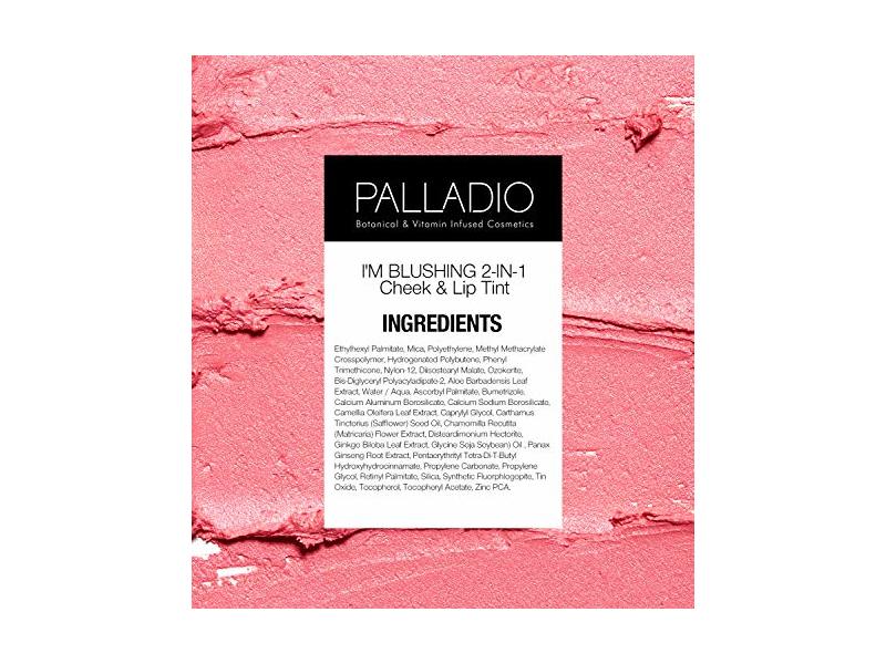Palladio I'm Blushing 2-in-1 Cheek and Lip Tint, Buildable Lightweight Cream Blush,