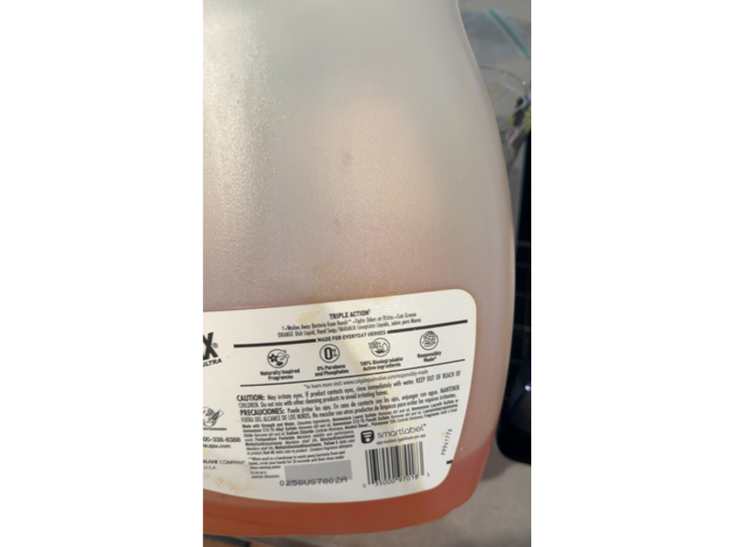 Ajax Ultra Triple Action Liquid Detergent Dish Soap, Orange, 169 fl oz/4.99 L