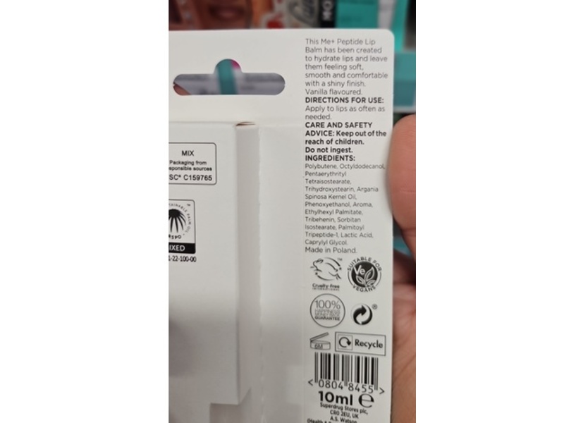 Me+ Smooth Peptide Lip Balm, Aran Oil, 10 mL