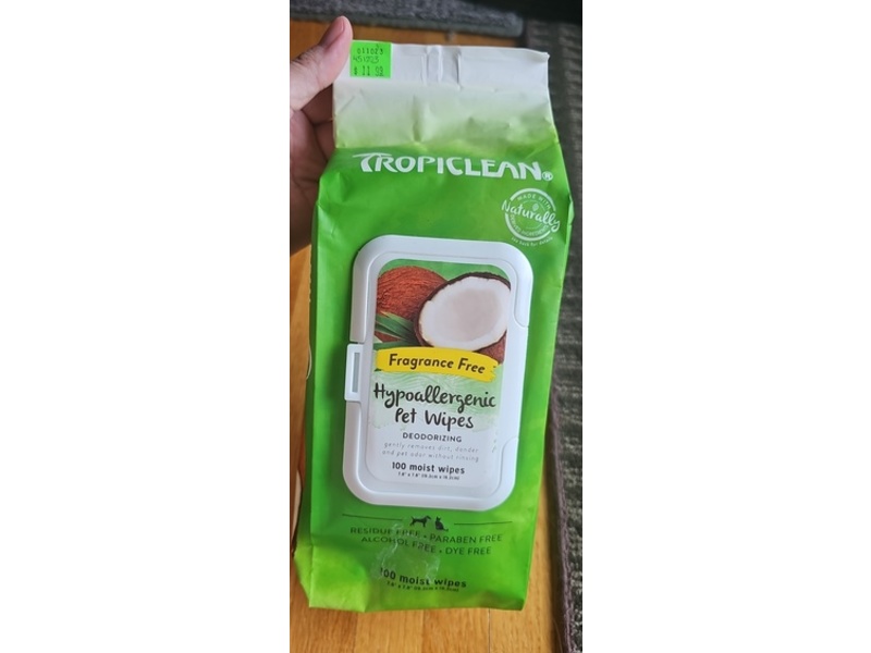 Tropiclean Pet Wipes, Deodorizing, 100 Count