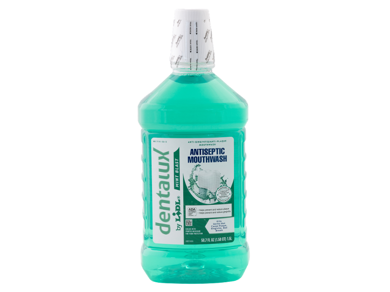 Lidl Dentalux Antiseptic Mouthwash, Mint Blast, 50.7 fl oz/1.5 L