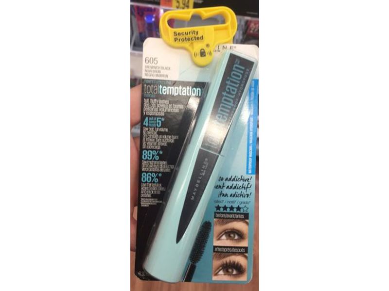Maybelline Total Temptation Waterproof Mascara, 605 Brownish Black, 0.30 fl oz/9 mL