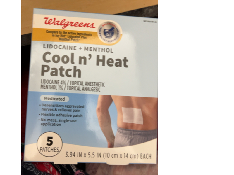 Walgreens Cool n' Heat Patch, Lidocaine + Menthol, 5 Count