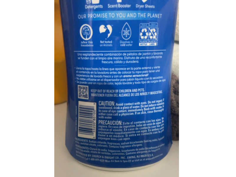 Arm & Hammer Clean Scentsations In-Wash Scent Booster, Purifying Waters, 45 oz/1.27 k