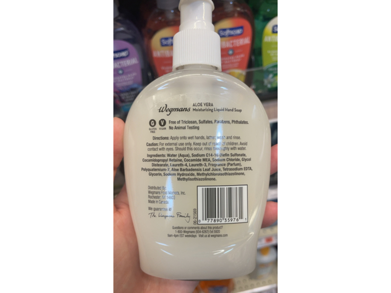 Wegmans Moisturizing Liquid Hand Soap, Aloe Vera, 7.5 fl oz/222 mL