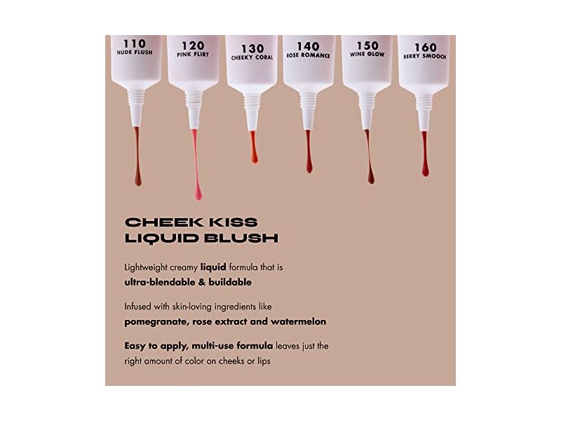 Milani Cheek Kiss Liquid Blush, 110 Nude Flush, 0.37 fl oz/10.8 mL