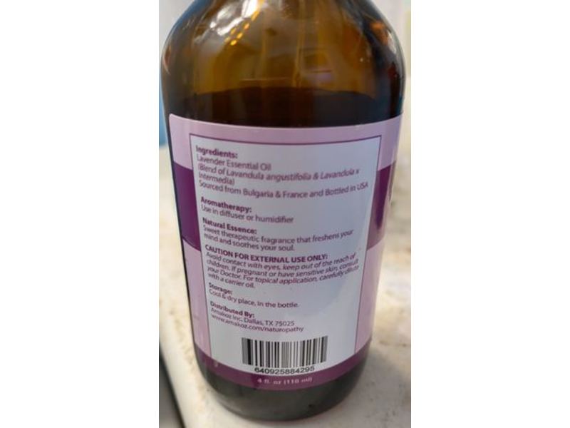 Naturopathy Nature Therapy Beauty Lavender Therapeutic Essential Oil, 4 fl oz/118 mL