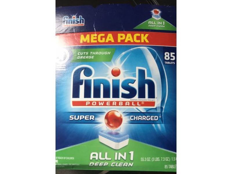 Finish Powerball Super Charged Dishwasher Detergent, All In 1 Deep Clean, 55.3 oz/1.5 kg, 85 Count
