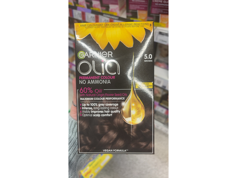 Garnier Olia Permanent Hair Colour, 5.0 Brown,