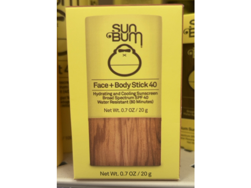 Sun Bum Original Face + Body Sunscreen Stick, SPF 40, 0.7 oz/20 g