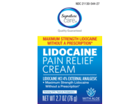 Signature Care Lidocaine Pain Relief Cream, 2.7 oz/76 g - Image 2